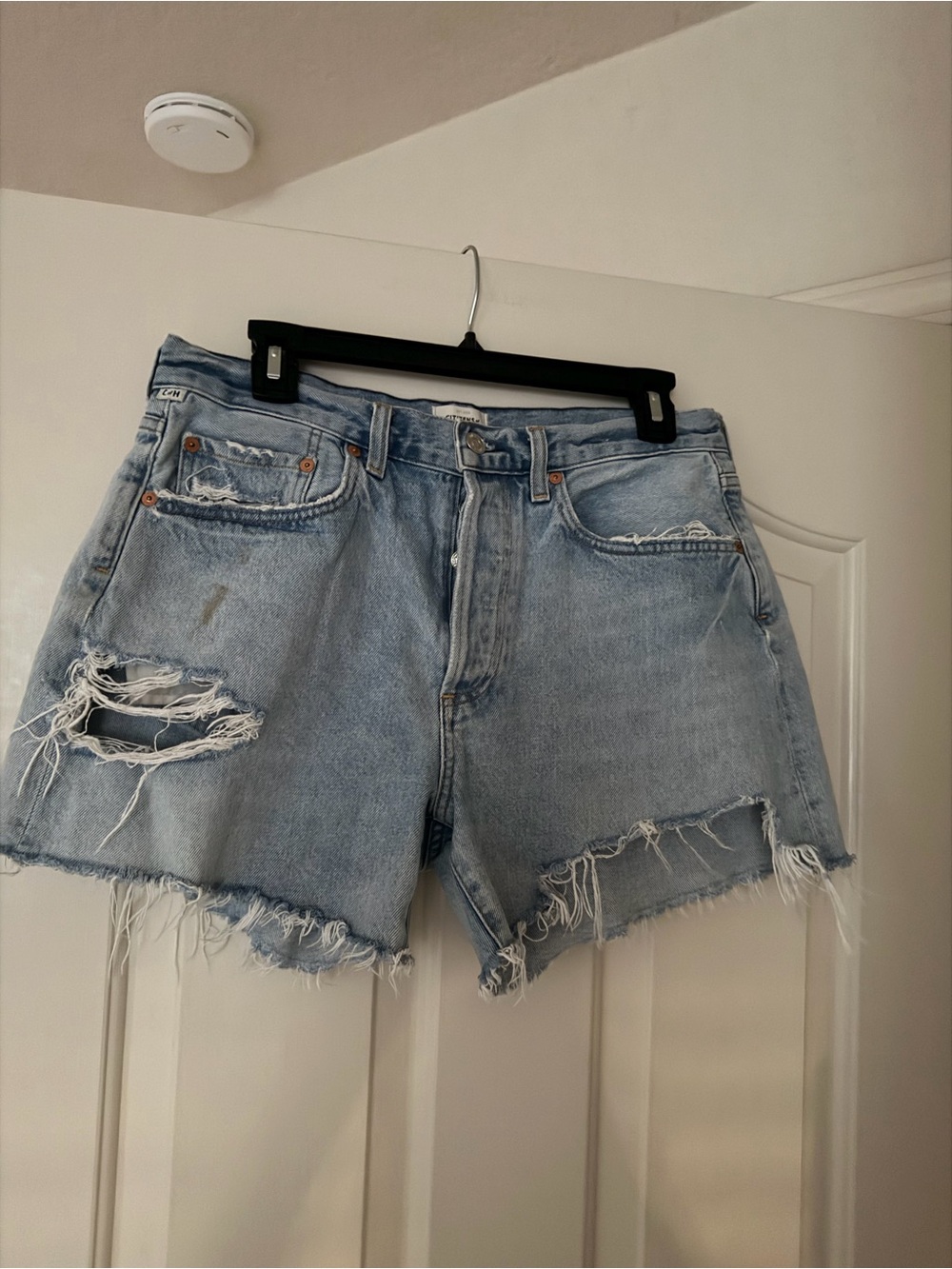 Citizens Of Humanity Light Blue Distressed Denim Cutoff Shorts